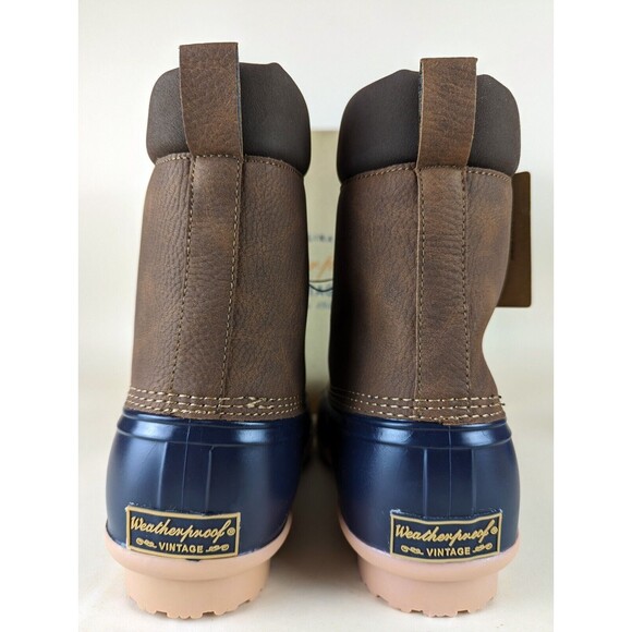 Weatherproof Vintage Adam II Duck Boots Mens 12M Tan Navy Faux Leather Shoes NWB main image 11
